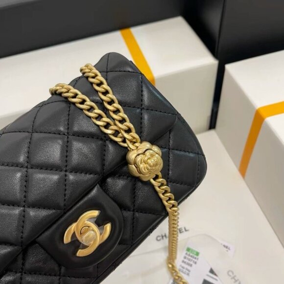 CHANEL Classic Flap CF 23S Shoulder Crossbody Bag Women's Black - Picture 7 of 9